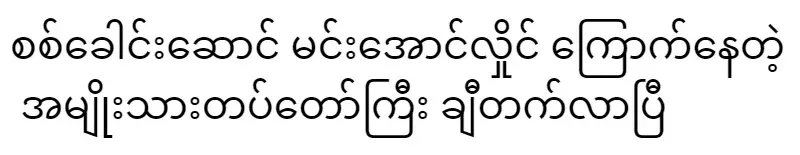 The military leader Min Aung Hlaing is afraid of the national army marching
