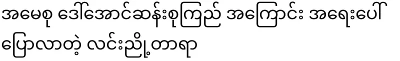 Lin Nyo Tara, who spoke urgently about Amaso Daw Aung San Suu Kyi