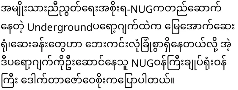 Dr. Zaw Wai Soe said that NUG underground hospitals are safe and secure