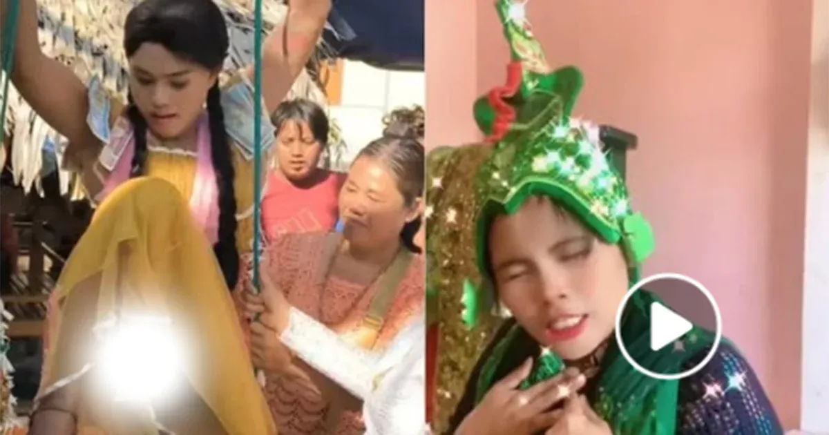 It's a festival where people line up because the spirit entering the temple is not wearing underwear