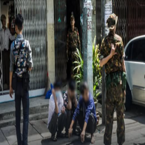 Chasing young people to recruit soldiers in Sanchaung Township, Yangon