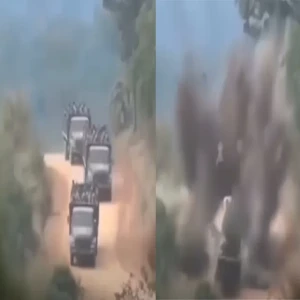 A large number of military council troops flying AA mines
