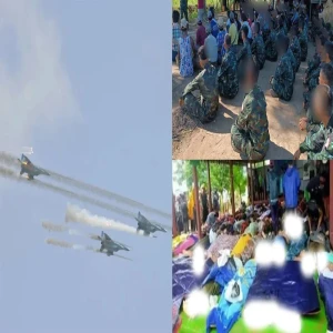 Aerial bombardment during a meeting in the PDF camp