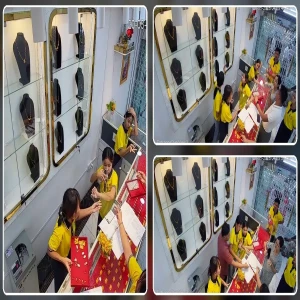 It happened at the gold shop, but the children in the shop didn't say anything